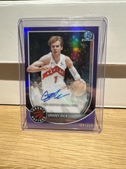 2025-26 Bowman Grady Dick True Purple Refractor Auto /250 Raptors