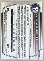 2025 Bowman Draft-Cade Obermueller 1st Bowman True Yellow /75 BDC-80 Phillies
