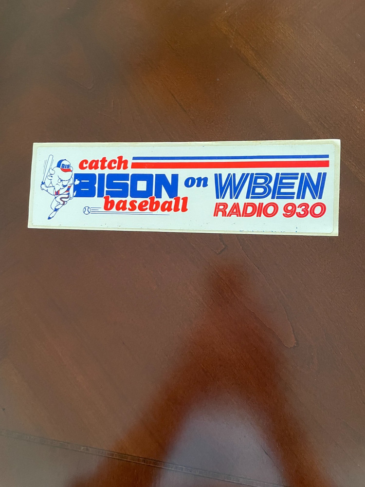1980&rsquo;s Buffalo Bisons Baseball WBEN Radio 930 Bumper Sticker – 3 x 10 3/4&Prime; MT