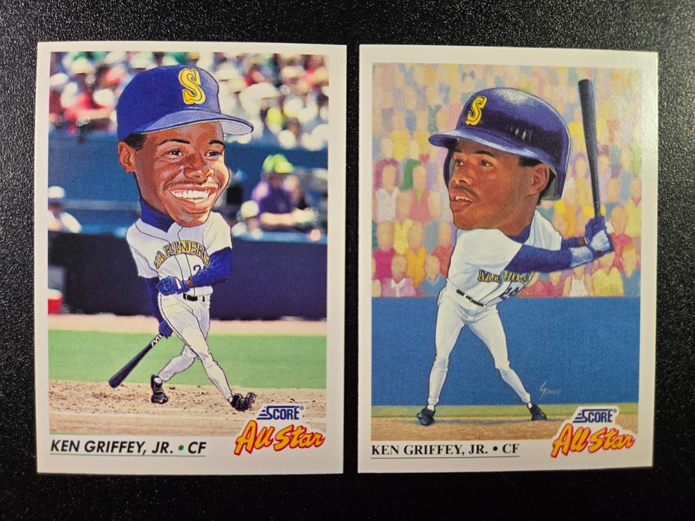 Ken Griffey Jr Big Head Fat Head All Star 1991 1992 Score 2 Card #396 #436