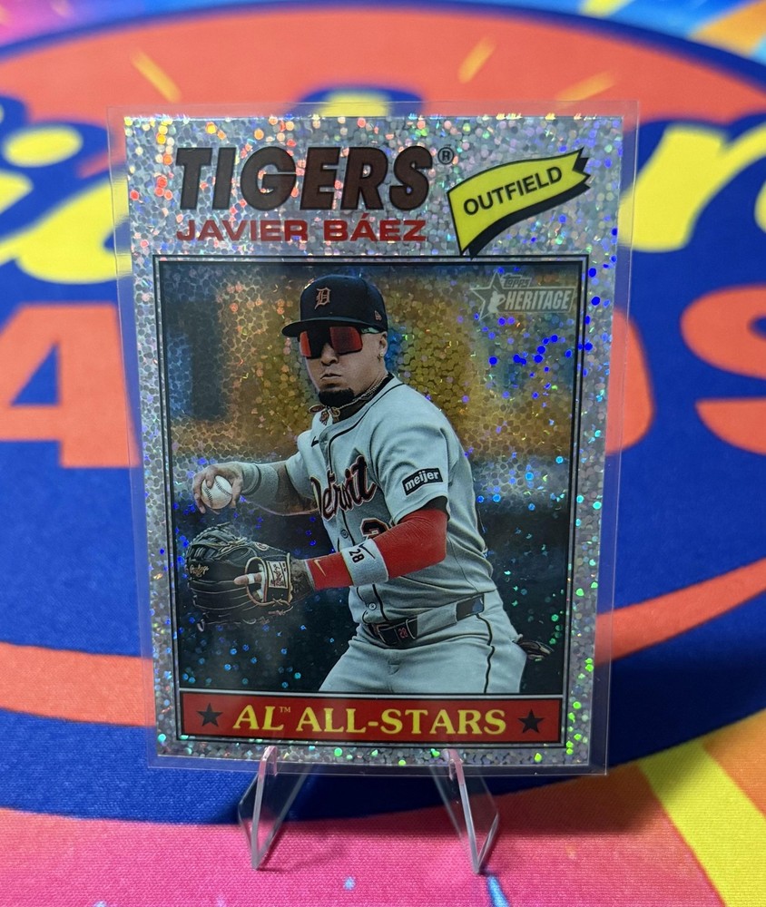 2026 Topps Heritage #107 Javier Báez Chrome Silver Sparkle Refractors