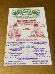 1977 Memphis Wrestling Promo Poster Jerry Lawler Bill Dundee Hair Match 12&Prime;x18&Prime;