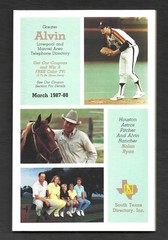 Nolan Ryan Astros 1987 – 1988 Alvin South Texas Telephone Book / Directory * NM