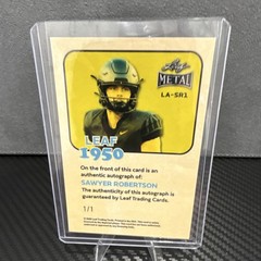 Leaf Metal Sawyer Robertson Baylor Bears NCAA Football Auto LA-SR1 1/1