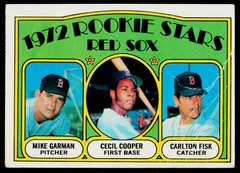 1972 Topps #79 Red Sox Rookie Stars (Mike Garman / Cecil Cooper / Carlton Fisk)