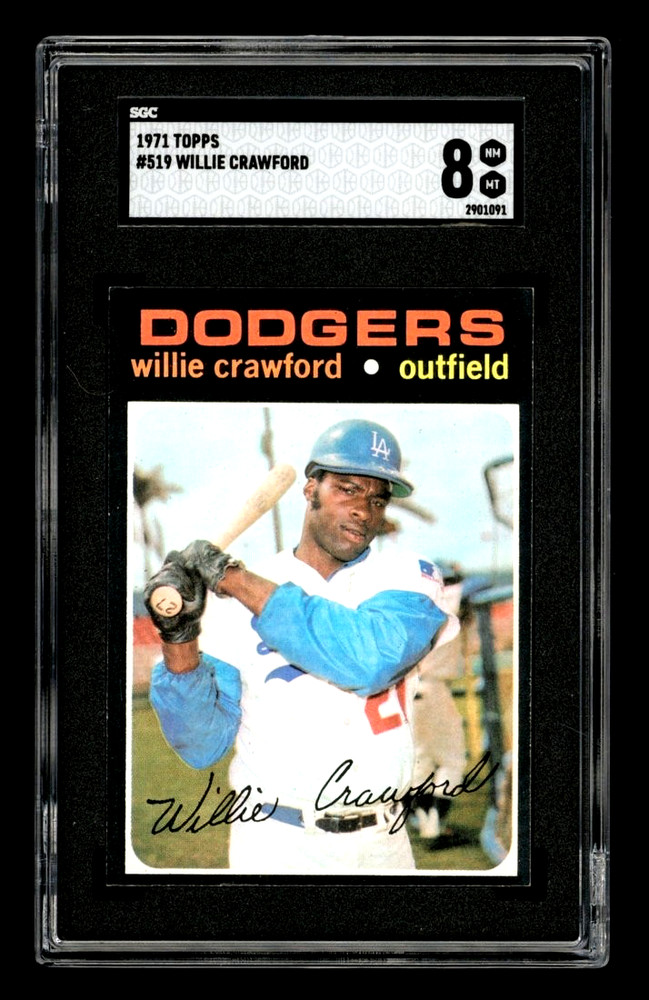 1971 Topps #519 WILLIE CRAWFORD Los Angeles Dodgers SGC 8 NM-MT HIGH END!
