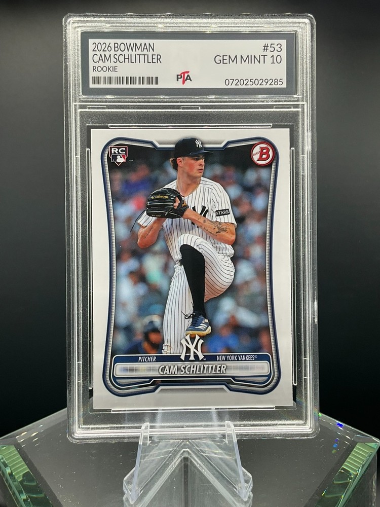 2026 Bowman #53 Cam Schlittler Rookie Card New York Yankees~ GEM MINT PTA 10🔥