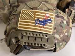 Military Combat American Flag Los Angeles Dodgers PVC Baseball Patch W Vlcro