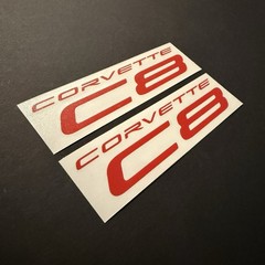 PAIR of (2) Rear High Wing 2020-23 C8 CORVETTE Stingray Z51 Vinyl Decal Stickers