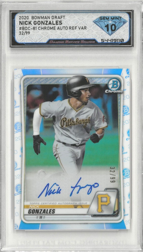 2020 Bowman Draft NICK GONZALES #BDC-81 Chrome Auto Refractor SP /99💎 DSG 10