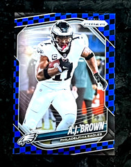 2025 Panini Prizm A.J. Brown Blue Black Checkerboard SP Philadelphia Eagles #253