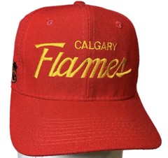 Calgary Flames Hat Cap Snapback NHL Hockey Vintage 90s Sports Specialties Script