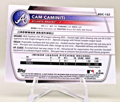 2025 Bowman Draft Chrome – #BDC-122 Cam Caminiti Braves