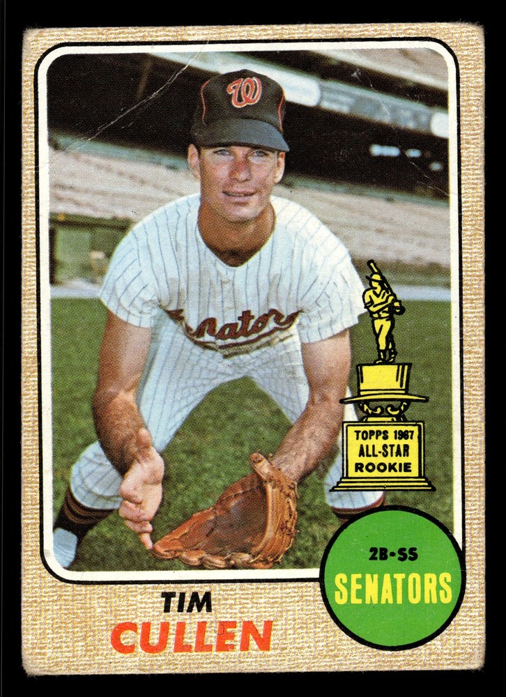 1968 Topps Tim Cullen #209 – Washington Senators – (Low Grade)