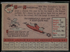 1958 Topps #454 Harry Hanebrink Braves