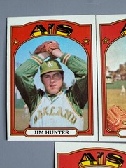 1972 Topps A&rsquo;s Lot, /Catfish Hunter, John Odom, Sal Bando No Shipping/Good/VG!