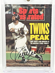 2001 FLEER PLATINUM RACK PACK SI COVERS KIRBY PUCKETT AUTO 023/105 Iconic Card
