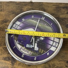 WinCraft Chrome Clock NFL Minnesota Vikings Tested Working Purple Fashion 12 ”