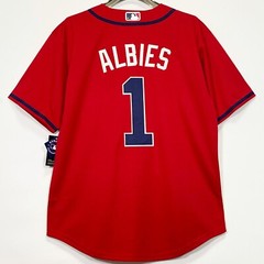 Ozzie/#1/Albies/Braves/Stitched/Jersey/Red/S/M/L/XL/2XL/3XL