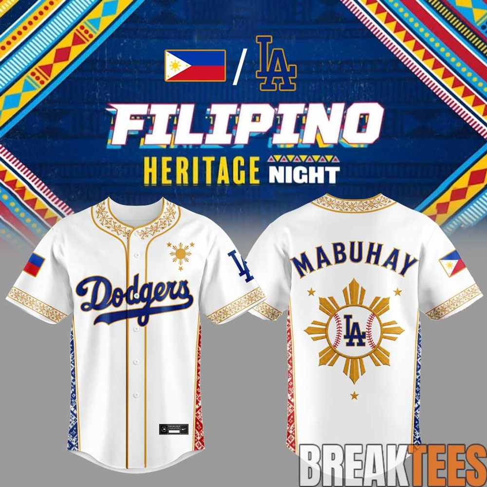 Custom Name – Men&rsquo;s Dodgers Filipino Heritage Night Jersey – All Size