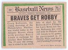 Craig Robinson 1974 Topps #23T – Please see pics for cond.