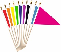 20 Pack Red White Blue Black Orange Yellow Green Purple Pink Mini Pennant Woo…