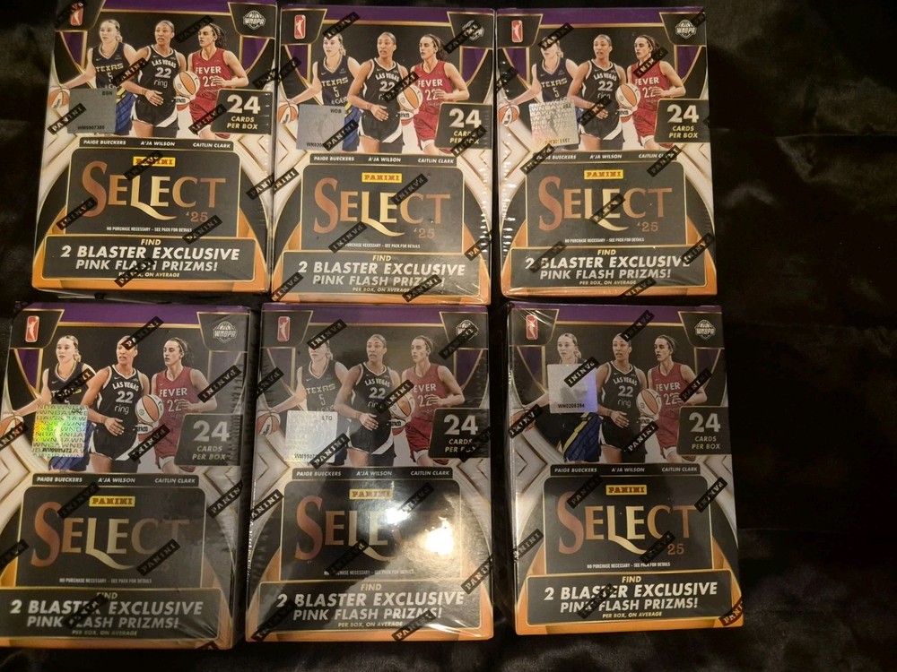 6 2025 Panini Select WNBA Basketball Blaster Boxes BRAND NEW FACTORY SEALED