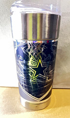 Dallas Cowboys Insulated Travel Tumbler w/ Clear Lid Blue/Silver NFL Football
