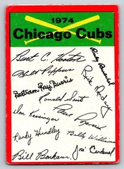 1974 Topps #NNO Chicago Cubs Team Checklists Chicago Cubs
