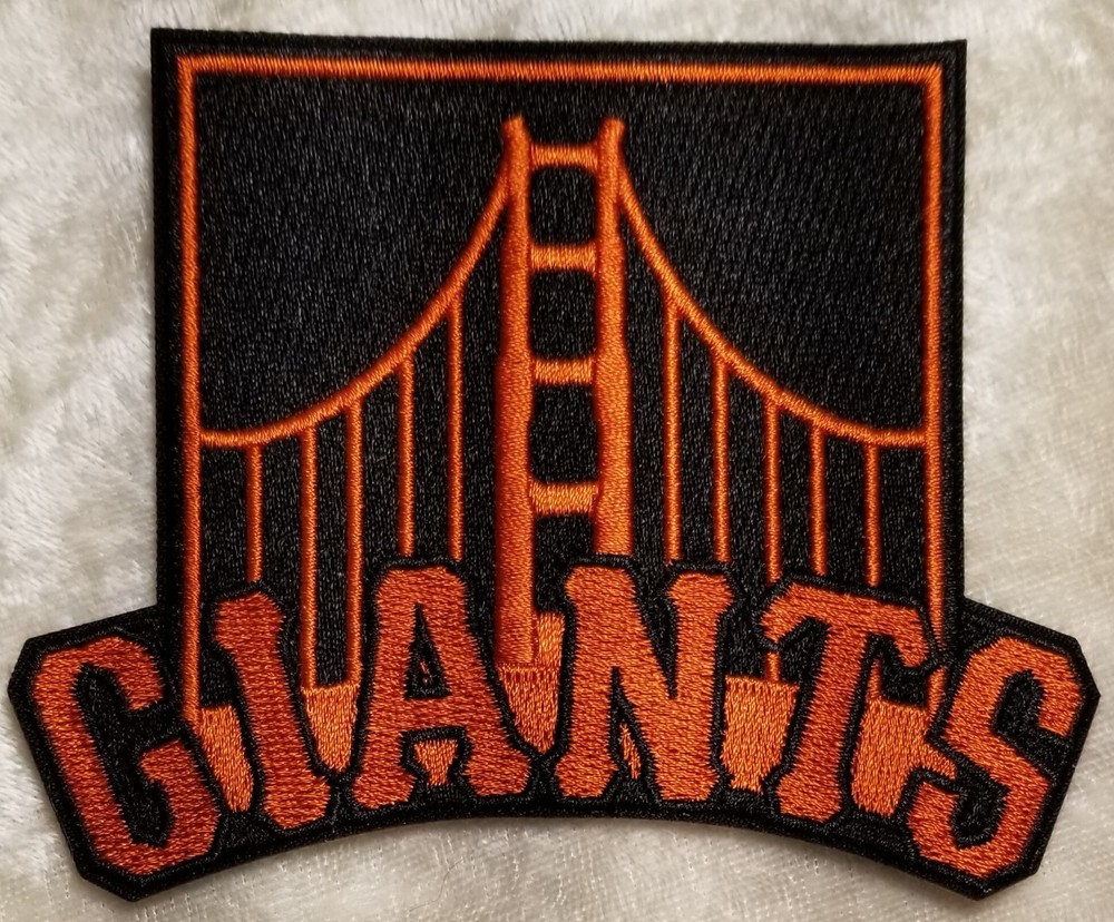 SF Giants 4&Prime; Black Iron On Embroidered Sleeve Patch ~Free Tracking!