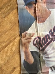 Vintage Ultra Rare Life Size Newspaper Nolan Ryan 6.5 Ft Tall; 8-1-90 – Ft Worth