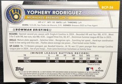 2025 Bowman Mega 1st Yophery Rodriguez Purple Mojo /250 Brewers Red Sox