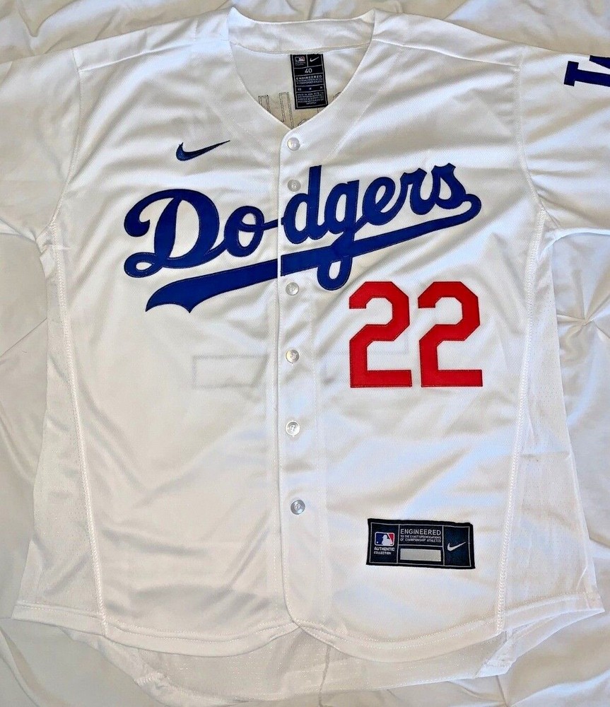 Clayton Kershaw Los Angeles Dodgers #22 Adult M L XL 2XL White Blue Jersey