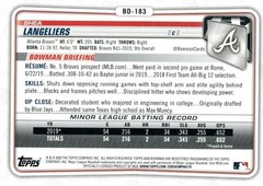 Shea Langeliers Atlanta Braves 2020 Bowman Draft Card
