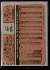 1972 Topps Jim Brewer EX/MT Set Break #151