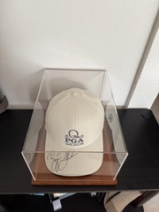 Hat Display Case Acrylic & Solid Wood Baseball Sport Cap Riser Clear Stand Box