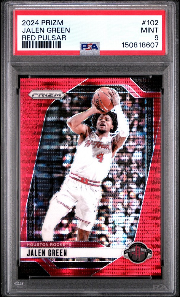 Jalen Green 2024 Prizm #102 Red Pulsar /75 PSA 9 Rockets Color Match