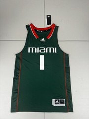 Adidas Miami Hurricanes #1 Swingman Basketball Jersey Green NWT Pick Size $90