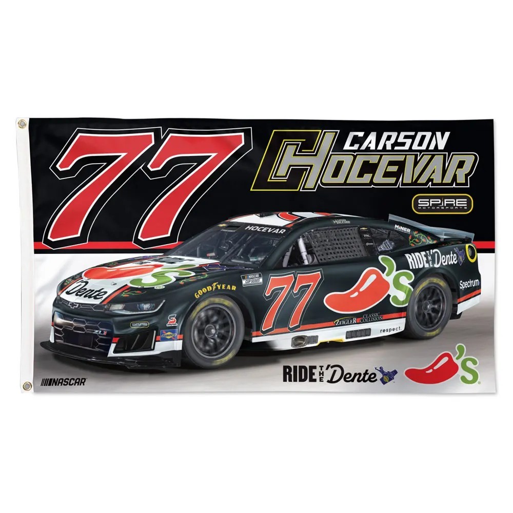 Carson Hocevar #77 Chili&rsquo;s Nascar Car Racing 3×5 FT Flag Wall Home Great Banner
