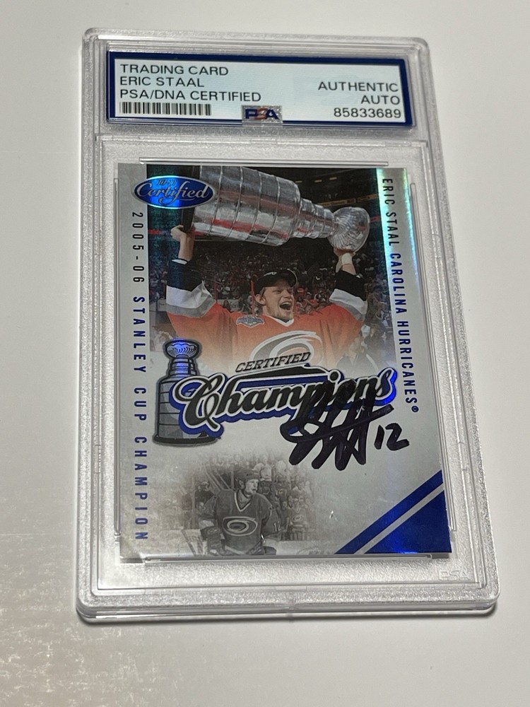 Eric Staal Signed Card Certified Champions Slabbed PSA DNA PSA/DNA IP Auto a