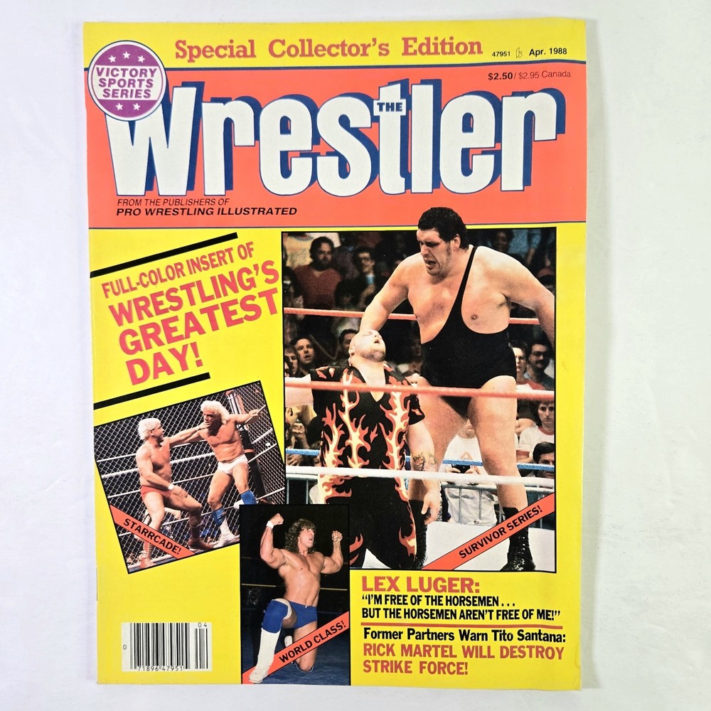 THE WRESTLER COLLECTOR&rsquo;S EDITION MAGAZINE APRIL 1988 ANDRE THE GIANT LEX LUGER