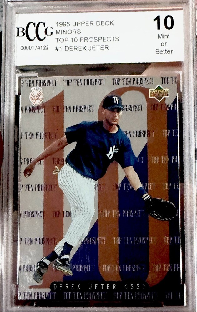 1995 Upper Deck Derek Jeter Minor League TOP 10 PROSPECTS HOF #1 GEM MINT 10 COA