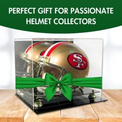 Deluxe Full Size Football Helmet UV Protected Display Case with Mirror Back