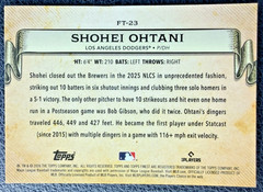 2026 Topps Finest Shohei Ohtani Finest Timelines #FT-23 Los Angeles Dodgers
