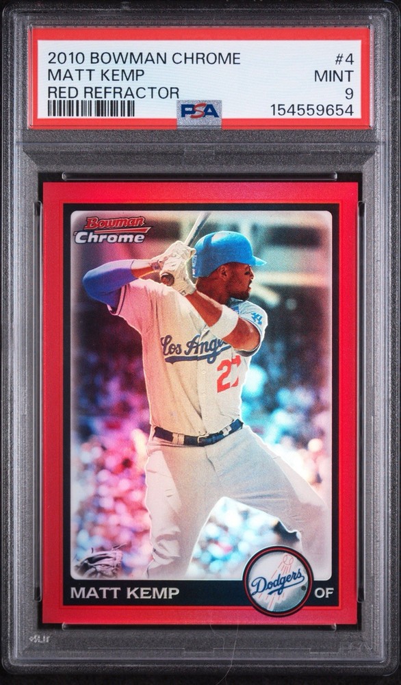 2010 Bowman Chrome Matt Kemp Red Refractor /5 PSA 9 #4 LA Dodgers