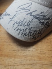 Franco Harris Lydell Mitchell Autographed Super Bowl XLV Hat With 2 Other Signer