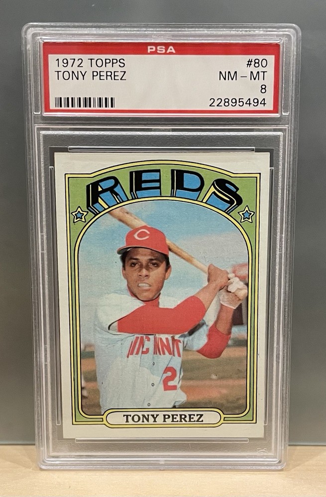 1972 TOPPS #80 TONY PEREZ PSA 8 NM-MT REDS HOF