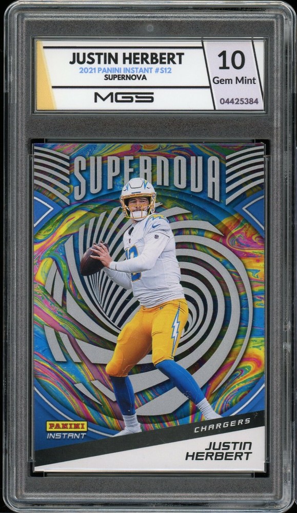 2021 Panini Instant #S12 SP Justin Herbert MGS Graded 10 Gem Mint SUPERNOVA SSP