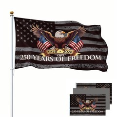 250 Years of Freedom American Flag 3×5 Ft,250th 36 inches by 60 inches, Black