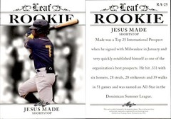 2024 Leaf ROOKIE JESUS MADE #RA-25 MILWAUKEE BREWERS